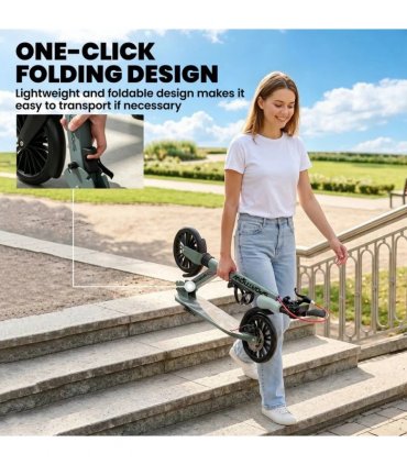 SPORTNOW Foldable Kick Scooter with Height Adjustable Handlebar, One-click Folding Adult Scooters with 200 mm Big Wheels, Silver Tone