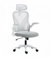 HOMCOM Ergonomic Office Chair with Foldable Backrest, 2D Headrest - Light Grey