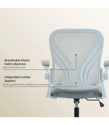 HOMCOM Mesh Office Chair with Foldable Backrest - Light Grey