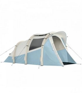 Outsunny Inflatable Camping Tent w/ Air Pump, Easy Setup 2-3 Person Blow Up Tent, Light Blue
