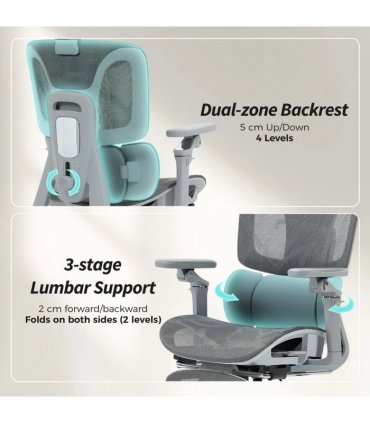 HOMCOM Ergonomic Office Chair, High Back Mesh Desk Chair, Grey