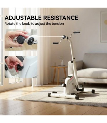 SPORTNOW Seated Pedal Exerciser with Dual Massage and Adjustable Height