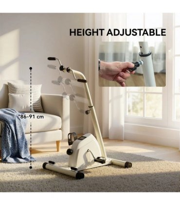 SPORTNOW Seated Pedal Exerciser with Dual Massage and Adjustable Height
