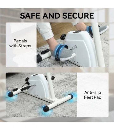SPORTNOW Seated Pedal Exerciser with Dual Massage and Adjustable Height