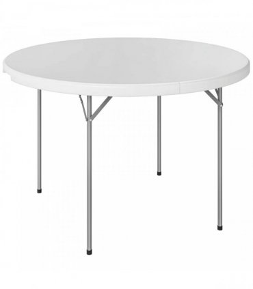 Outsunny 4ft Folding Picnic Table, Camping Table with Non-slip Foot Pads and Metal Frame, 100 kg Load, for Garden, White