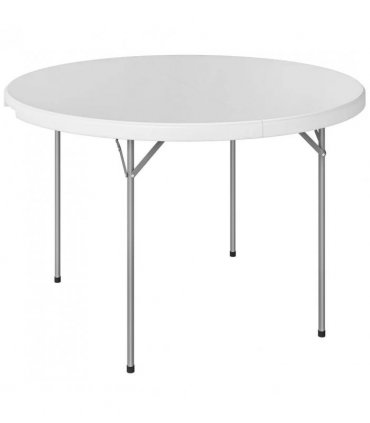 Outsunny 4ft Folding Picnic Table, Camping Table with Non-slip Foot Pads and Metal Frame, 100 kg Load, for Garden, White