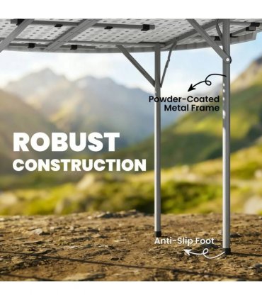 Outsunny 4ft Folding Picnic Table, Camping Table with Non-slip Foot Pads and Metal Frame, 100 kg Load, for Garden, White