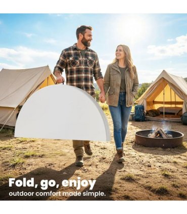 Outsunny 4ft Folding Picnic Table, Camping Table with Non-slip Foot Pads and Metal Frame, 100 kg Load, for Garden, White