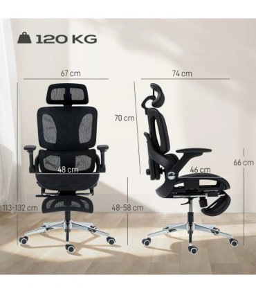 HOMCOM Ergonomic Office Chair, High Back Mesh Desk Chair, Black