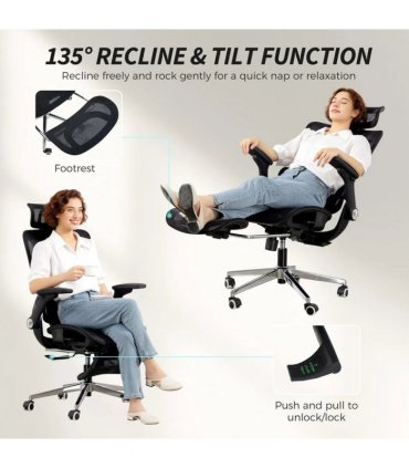 HOMCOM Ergonomic Office Chair, High Back Mesh Desk Chair, Black