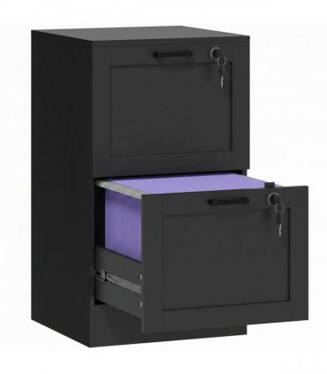 HOMCOM 2-Drawer Filing Cabinet with Lock - Black