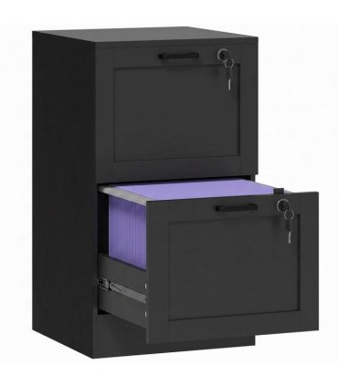 HOMCOM 2-Drawer Filing Cabinet with Lock - Black