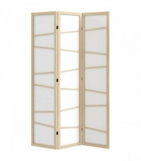 HOMCOM Wooden Folding Privacy Screen, 3 Panel Room Divider for Bedroom, Natural Wood Finish