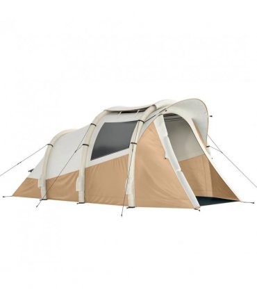 Outsunny Inflatable Camping Tent w/ Air Pump, Easy Setup 2-3 Person Blow Up Tent, Khaki