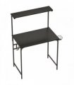 HOMCOM Computer Desk, 80cm Home Office Study Table with Hutch Shelf, Cup Holder, Headphone Hook, Black