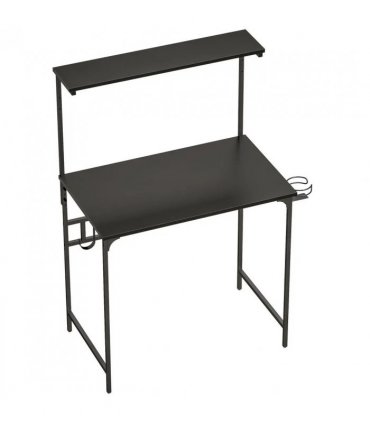 HOMCOM Computer Desk, 80cm Home Office Study Table with Hutch Shelf, Cup Holder, Headphone Hook, Black
