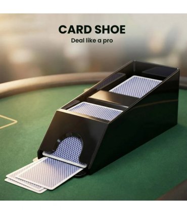SPORTNOW 500-Piece Poker Chips Set with Card Shuffler, Card Shoe, Case, Casino Texas Holdem Poker Set with Mat, Silver Tone