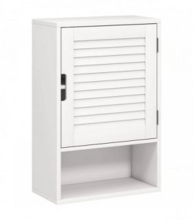 HOMCOM Bathroom Cabinet, Wall Mounted Storage Cabinet with Adjustable Shelves, 40 x 20 x 60 cm, White