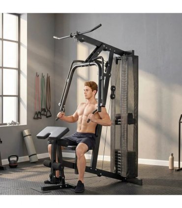 SPORTNOW Multi Gym with Adjustable Seat and Back, All in One Home Gym Machine with 45kg Weight Stack for Full Body Strength Training