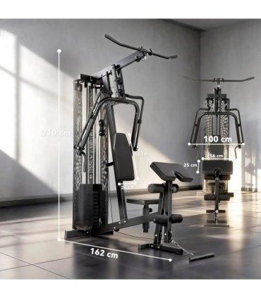 SPORTNOW Multi Gym with Adjustable Seat and Back, All in One Home Gym Machine with 45kg Weight Stack for Full Body Strength Training