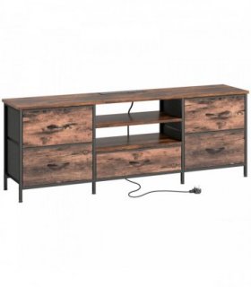 HOMCOM Multi-Storage Industrial TV Stand - Brown/Grey/Black