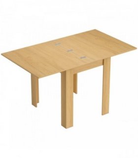HOMCOM Folding Dining Table for 4-6, Rectangular Extendable Drop Leaf Table for Small Spaces, 140 x 80 x 77.5 cm, Natural