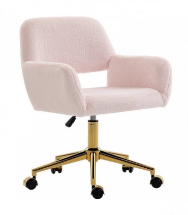 HOMCOM Faux Fur Rabbit Chair - Light Pink