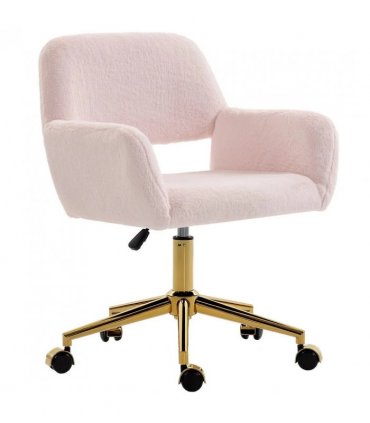 HOMCOM Faux Fur Rabbit Chair - Light Pink