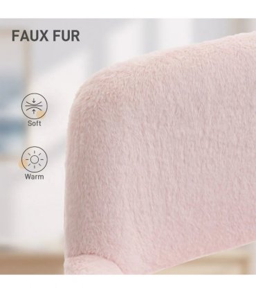 HOMCOM Faux Fur Rabbit Chair - Light Pink