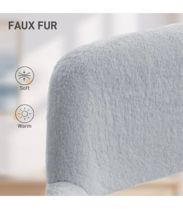 HOMCOM Faux Fur Rabbit Chair - Grey