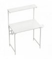HOMCOM Computer Desk, 80cm Home Office Study Table with Hutch Shelf, Cup Holder, Headphone Hook, White