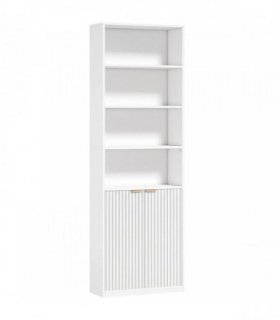HOMCOM Bookcase Adjustable Shelf Bookshelf Anti-Tip Hardware 6-Tier, White