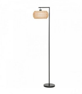 HOMCOM Boho Dimmable Floor Lamp - Black