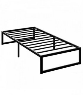 HOMCOM 3ft Single Bed Frame with Underbed Storage and Steel Slat Support, 32.5 cm Height, Noise-Free, Black