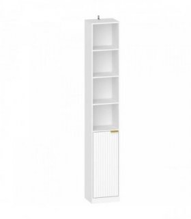 HOMCOM Bookcase Adjustable Shelf Bookshelf Anti-Tip Hardware 6-Tier Storage Cabinet White Wood Effect