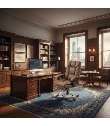 HOMCOM 155° Reclining Faux Leather Swivel Office Chair - Brown
