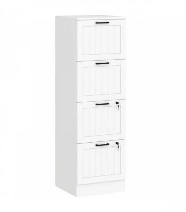 HOMCOM 4 Drawer Filing Cabinet with Lock, Office Storage Cabinet with Adjustable Hanging Bars for A4 Letter Size Files, White