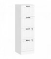 HOMCOM 4 Drawer Filing Cabinet with Lock, Office Storage Cabinet with Adjustable Hanging Bars for A4 Letter Size Files, White