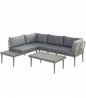 Outsunny Thee-Piece 'L' Rattan Sofa Set - Grey