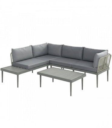 Outsunny Thee-Piece 'L' Rattan Sofa Set - Grey
