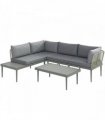 Outsunny Thee-Piece 'L' Rattan Sofa Set - Grey