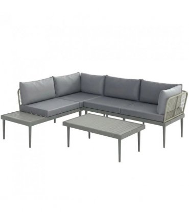 Outsunny Thee-Piece 'L' Rattan Sofa Set - Grey