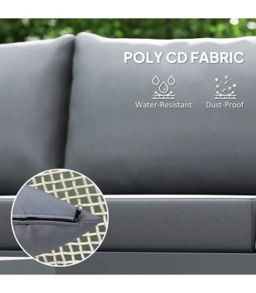 Outsunny Thee-Piece 'L' Rattan Sofa Set - Grey