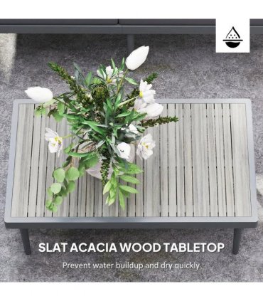Outsunny Thee-Piece 'L' Rattan Sofa Set - Grey