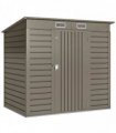Outsunny 4 x 6ft Galvanised Metal Garden Shed, with Locking Door - Grey