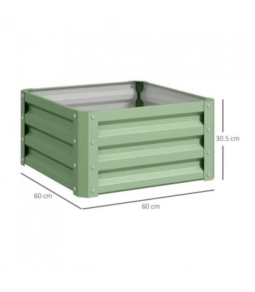 Outsunny Set of Two 60 x 60cm Steel Planter Boxes - Light Green
