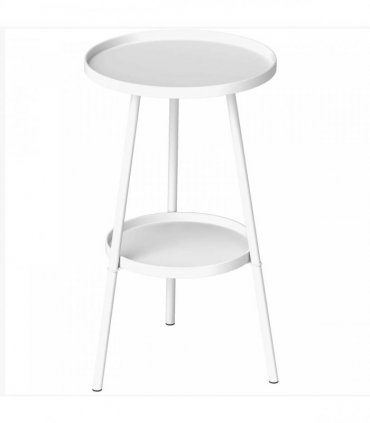 Outsunny Two-Tier Metal Garden Table - White