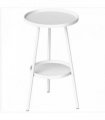 Outsunny Two-Tier Metal Garden Table - White