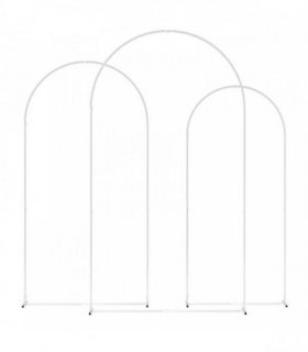 Outsunny Wedding Arch Frame Set, Metal Balloon Arch Stand Set, Balloon Arch Stand Set for Birthday Party, 2.2, 2, 1.8 m White