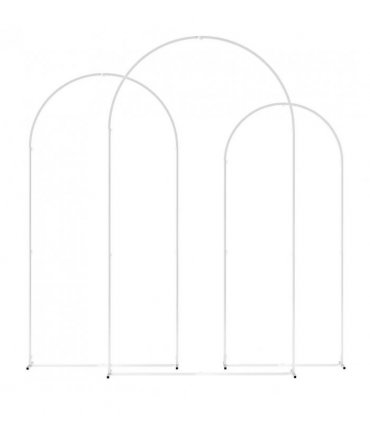 Outsunny Wedding Arch Frame Set, Metal Balloon Arch Stand Set, Balloon Arch Stand Set for Birthday Party, 2.2, 2, 1.8 m White